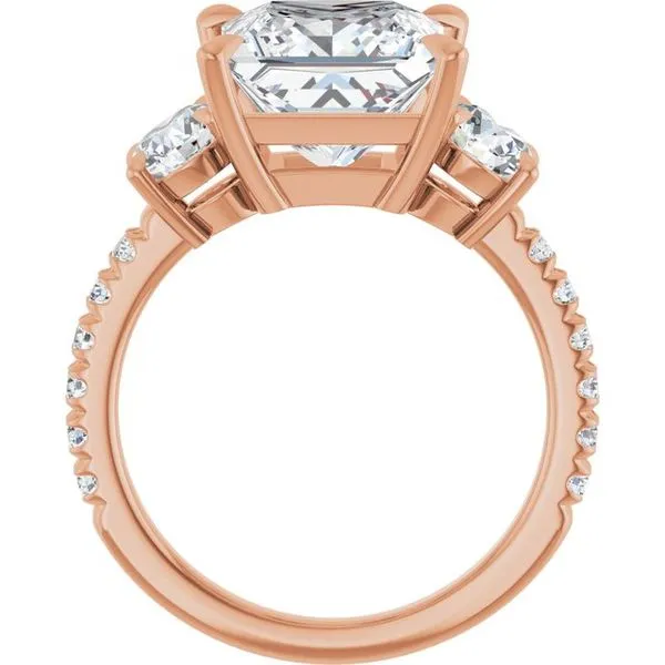 Bezel-Set Three-Stone Engagement Ring Image 2 Berilian Jewelers Folsom, CA