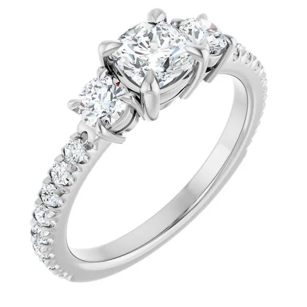 Bezel-Set Three-Stone Engagement Ring Berilian Jewelers Folsom, CA