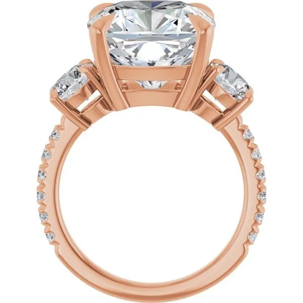 Bezel-Set Three-Stone Engagement Ring Image 2 Berilian Jewelers Folsom, CA