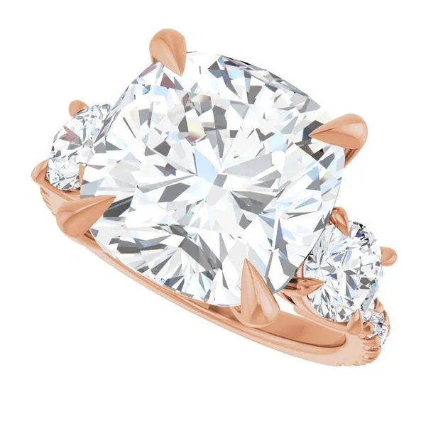 Bezel-Set Three-Stone Engagement Ring Image 5 Berilian Jewelers Folsom, CA