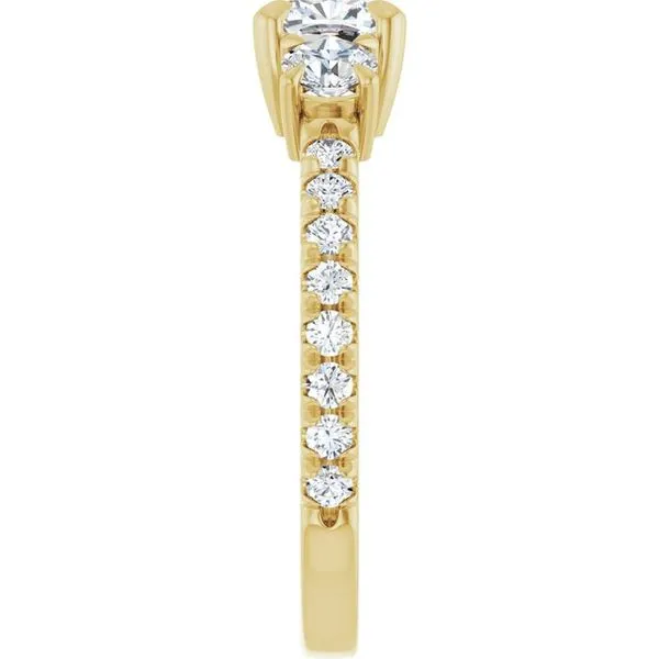 Bezel-Set Three-Stone Engagement Ring Image 4 Berilian Jewelers Folsom, CA