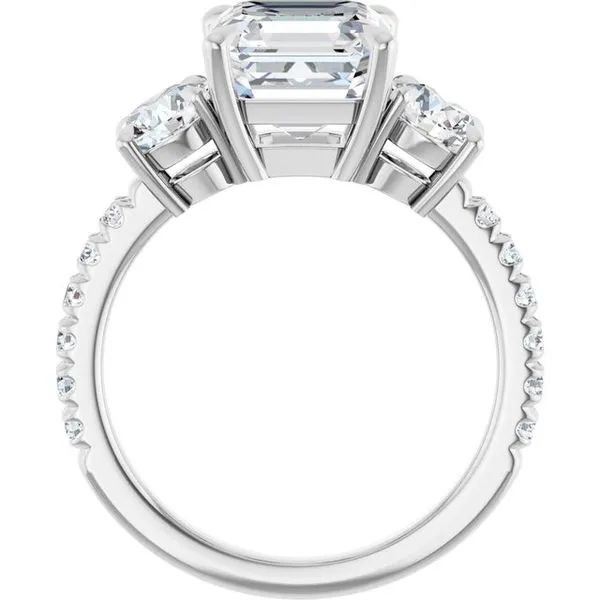 Bezel-Set Three-Stone Engagement Ring Image 2 Berilian Jewelers Folsom, CA