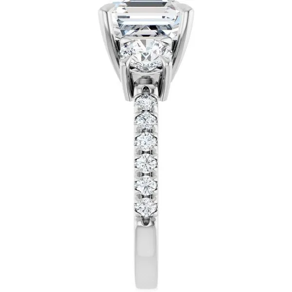 Bezel-Set Three-Stone Engagement Ring Image 4 Berilian Jewelers Folsom, CA
