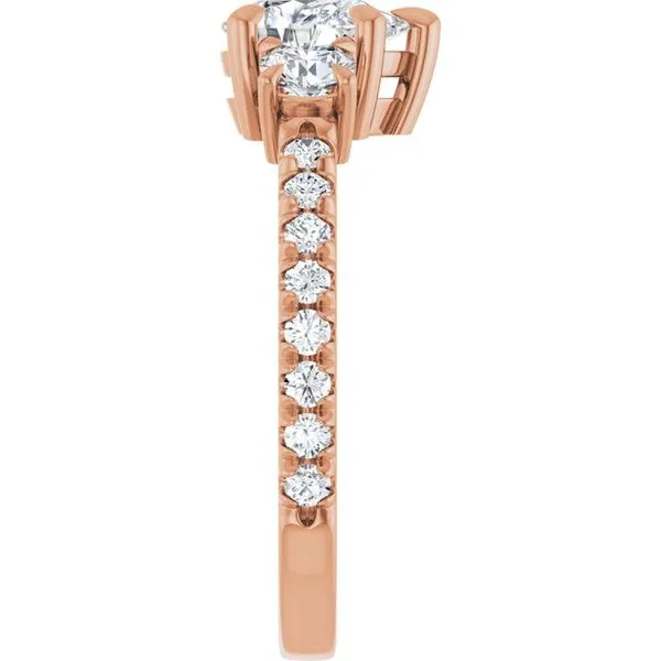 Bezel-Set Three-Stone Engagement Ring Image 4 Berilian Jewelers Folsom, CA