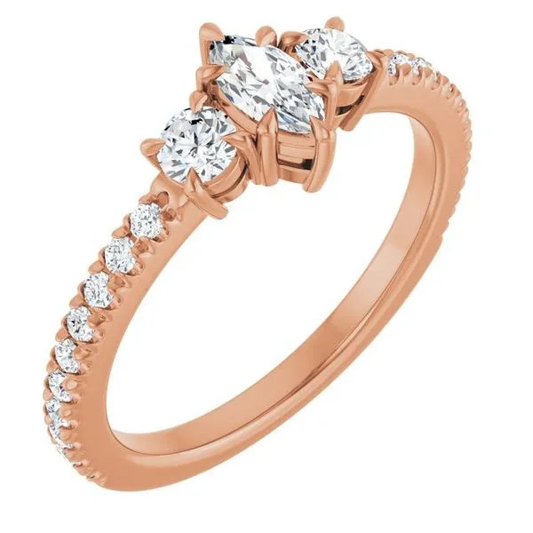 Bezel-Set Three-Stone Engagement Ring Berilian Jewelers Folsom, CA