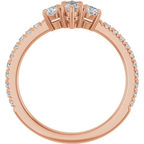 Bezel-Set Three-Stone Engagement Ring Image 2 Berilian Jewelers Folsom, CA