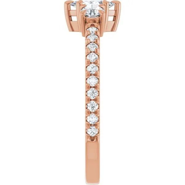 Bezel-Set Three-Stone Engagement Ring Image 4 Berilian Jewelers Folsom, CA