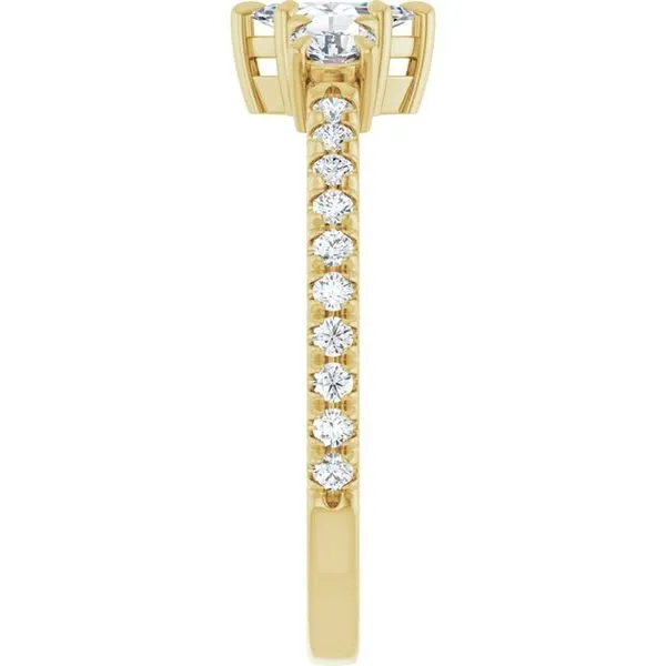 Bezel-Set Three-Stone Engagement Ring Image 4 Berilian Jewelers Folsom, CA