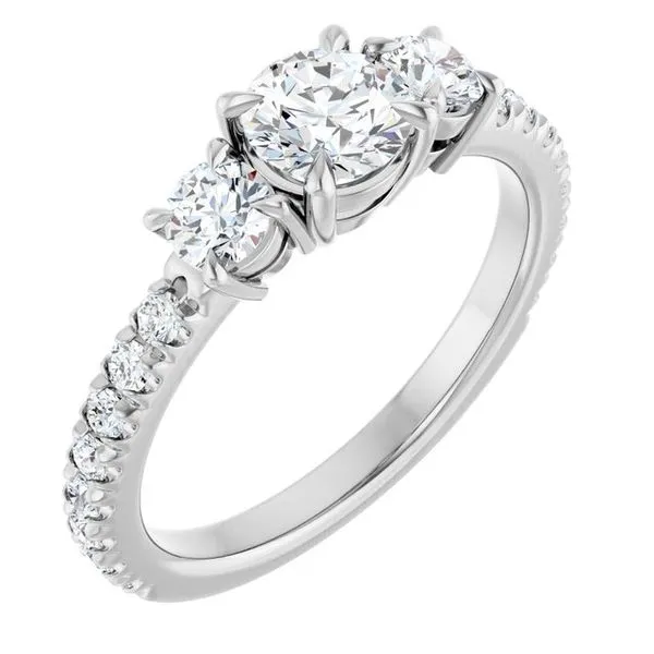 Bezel-Set Three-Stone Engagement Ring Berilian Jewelers Folsom, CA