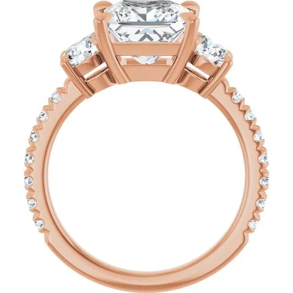 Bezel-Set Three-Stone Engagement Ring Image 2 Berilian Jewelers Folsom, CA