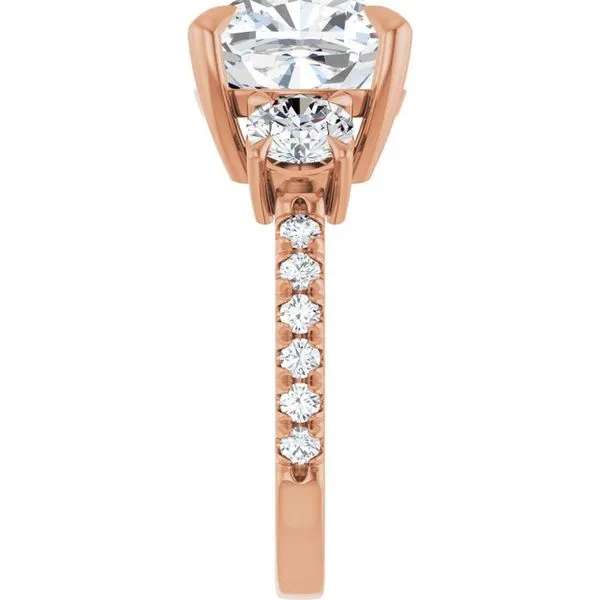 Bezel-Set Three-Stone Engagement Ring Image 4 Berilian Jewelers Folsom, CA