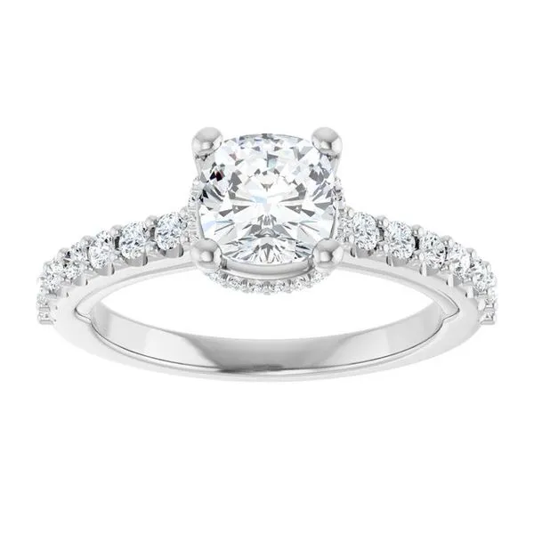 Hidden Halo-Style Engagement Ring Image 3 Hudson Valley Goldsmith New Paltz, NY