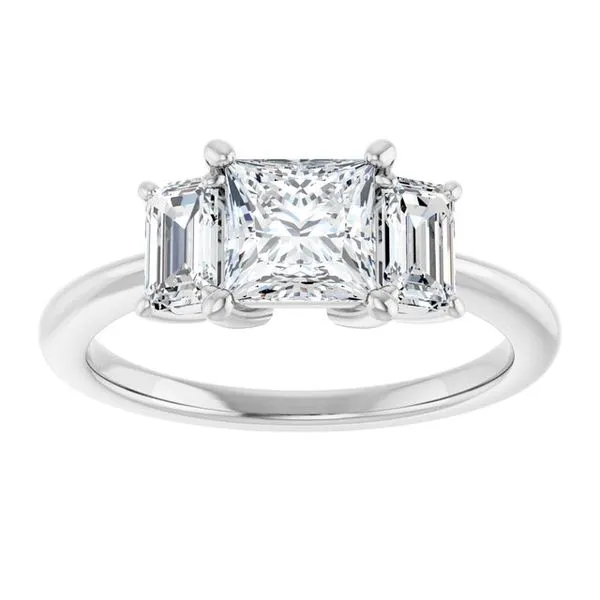Three-Stone Engagement Ring Image 3 Berilian Jewelers Folsom, CA