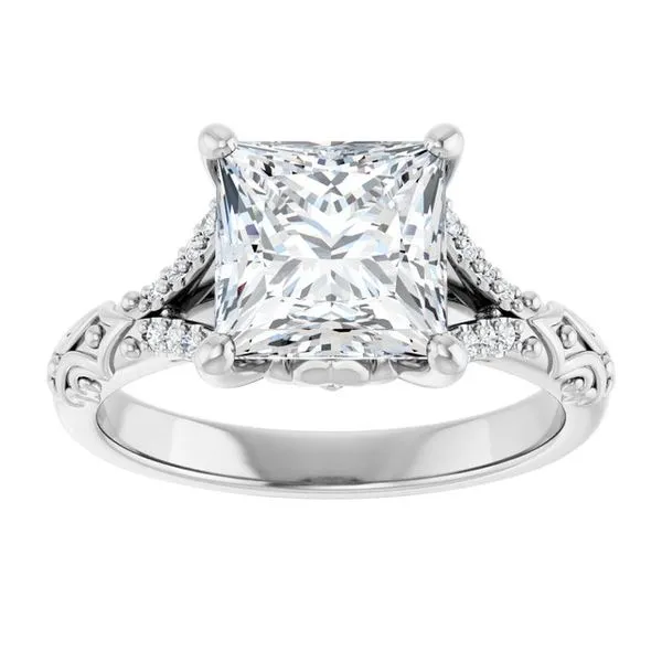 Solitaire Sculptural Engagement Ring Image 3 Natale Jewelers Sewell, NJ