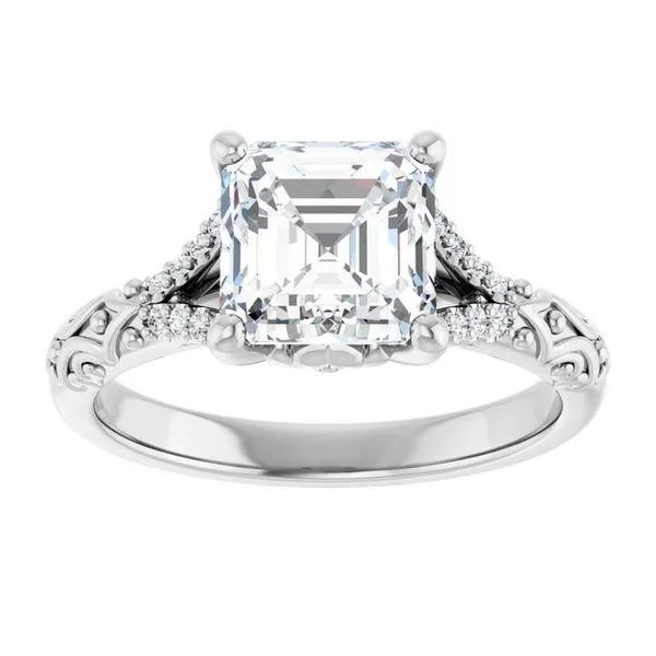 Solitaire Sculptural Engagement Ring Image 3 Natale Jewelers Sewell, NJ