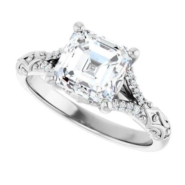 Solitaire Sculptural Engagement Ring Image 5 Natale Jewelers Sewell, NJ