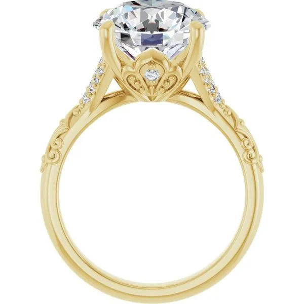 Solitaire Sculptural Engagement Ring Image 2 Natale Jewelers Sewell, NJ