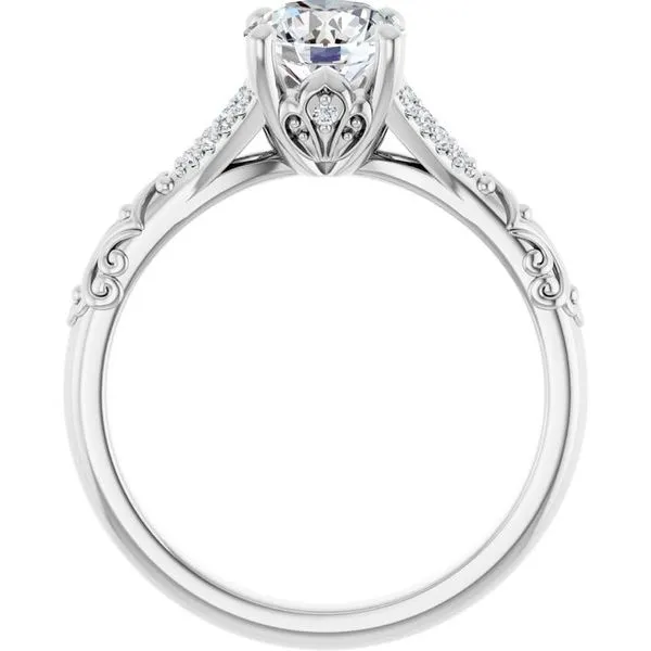 Solitaire Sculptural Engagement Ring Image 2 Natale Jewelers Sewell, NJ