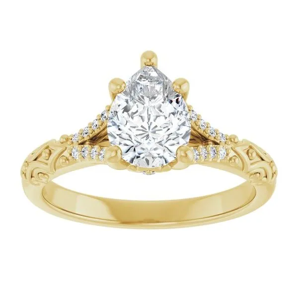 Solitaire Sculptural Engagement Ring Image 3 Natale Jewelers Sewell, NJ