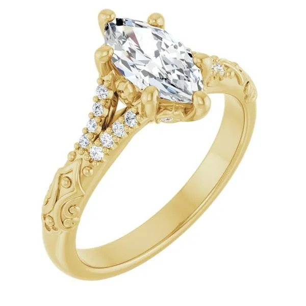 Solitaire Sculptural Engagement Ring Berilian Jewelers Folsom, CA