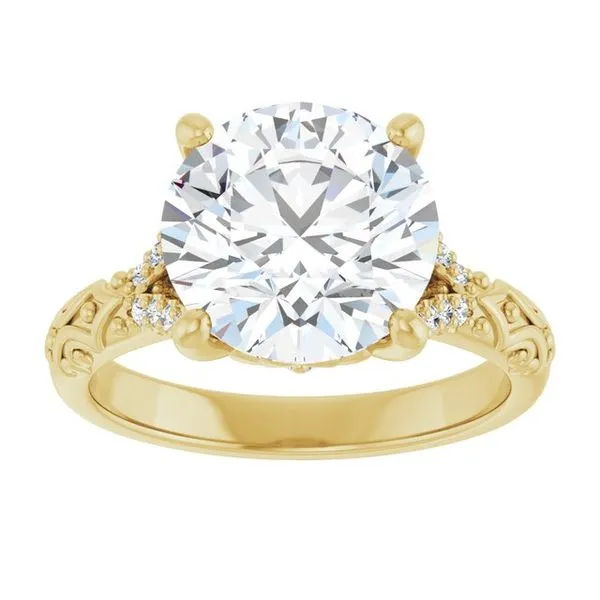 Solitaire Sculptural Engagement Ring Image 3 Natale Jewelers Sewell, NJ