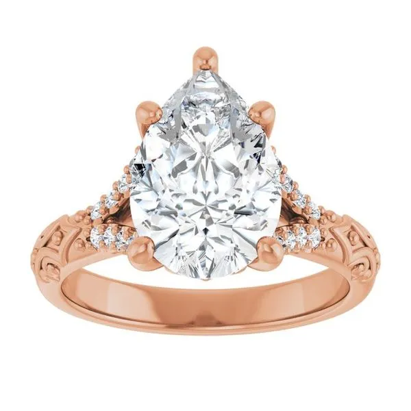 Solitaire Sculptural Engagement Ring Image 3 Natale Jewelers Sewell, NJ