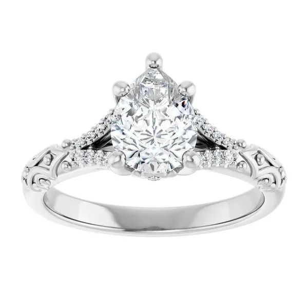 Solitaire Sculptural Engagement Ring Image 3 Natale Jewelers Sewell, NJ