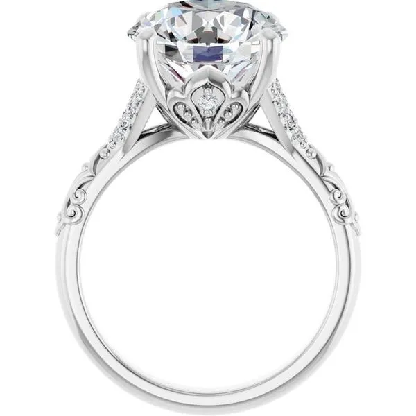 Solitaire Sculptural Engagement Ring Image 2 Natale Jewelers Sewell, NJ