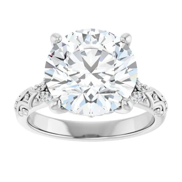 Solitaire Sculptural Engagement Ring Image 3 Natale Jewelers Sewell, NJ