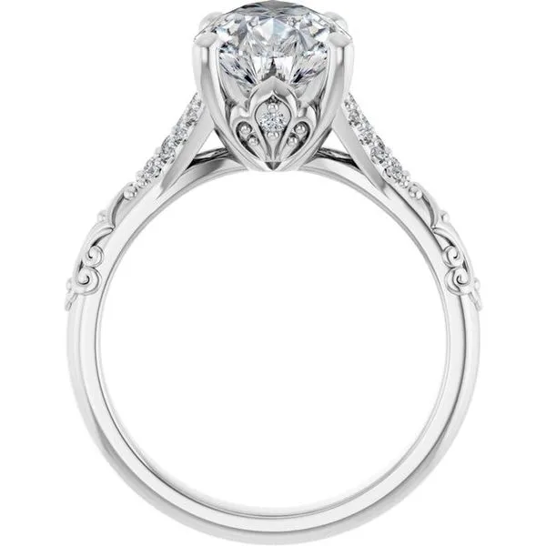 Solitaire Sculptural Engagement Ring Image 2 Natale Jewelers Sewell, NJ