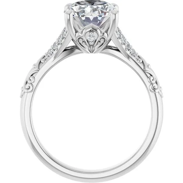 Solitaire Sculptural Engagement Ring Image 2 Natale Jewelers Sewell, NJ