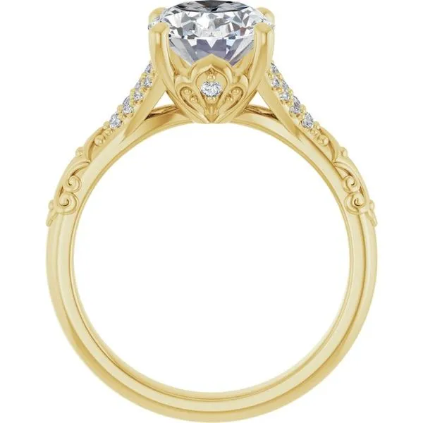 Solitaire Sculptural Engagement Ring Image 2 Natale Jewelers Sewell, NJ