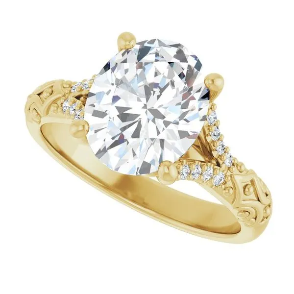 Solitaire Sculptural Engagement Ring Image 5 Natale Jewelers Sewell, NJ