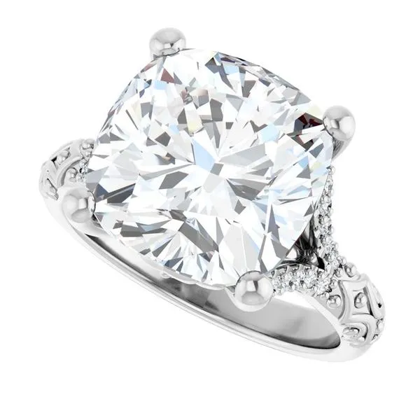 Solitaire Sculptural Engagement Ring Image 5 Natale Jewelers Sewell, NJ