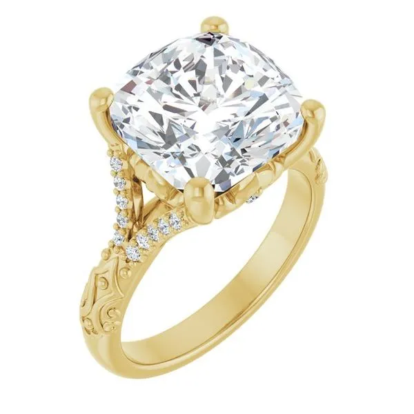 Solitaire Sculptural Engagement Ring Berilian Jewelers Folsom, CA