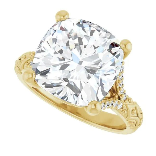 Solitaire Sculptural Engagement Ring Image 5 Natale Jewelers Sewell, NJ