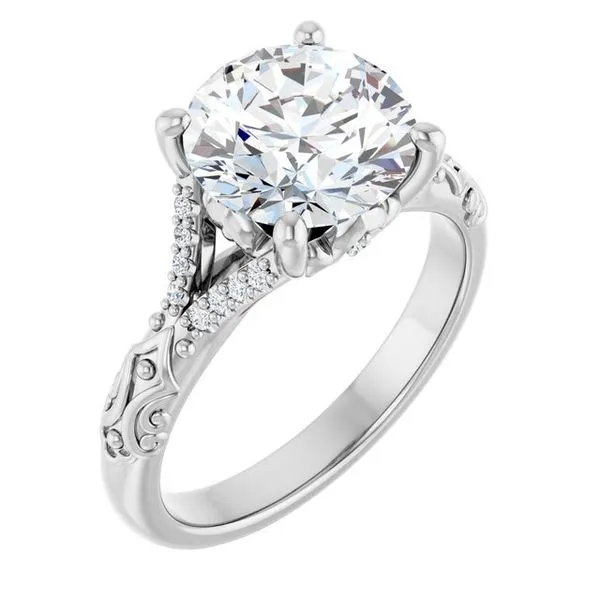 Solitaire Sculptural Engagement Ring Natale Jewelers Sewell, NJ
