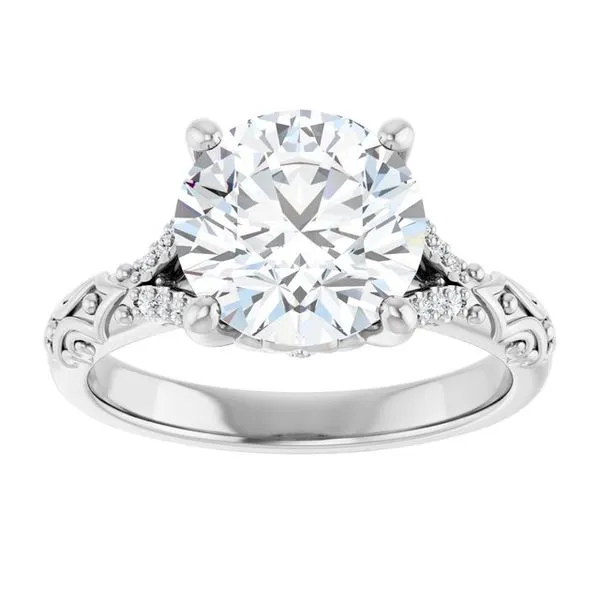 Solitaire Sculptural Engagement Ring Image 3 Natale Jewelers Sewell, NJ