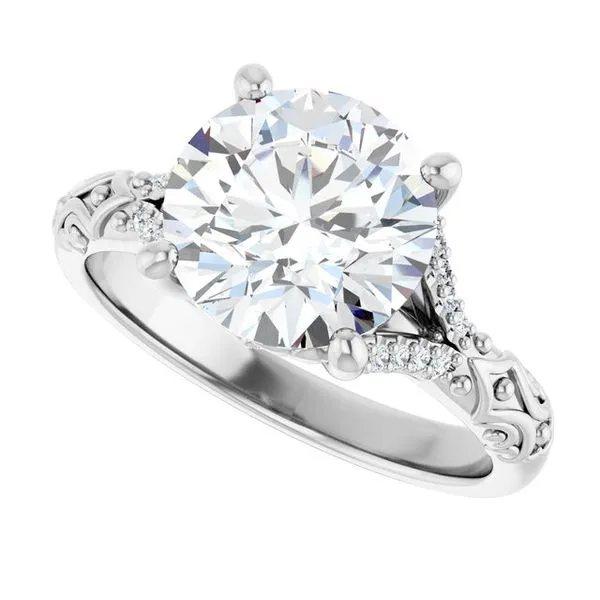 Solitaire Sculptural Engagement Ring Image 5 Natale Jewelers Sewell, NJ