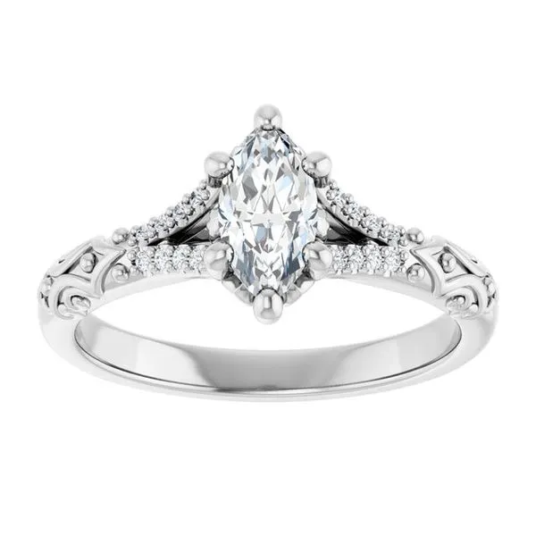 Solitaire Sculptural Engagement Ring Image 3 Natale Jewelers Sewell, NJ