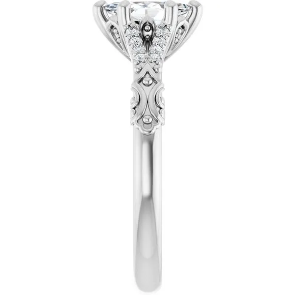 Solitaire Sculptural Engagement Ring Image 4 Natale Jewelers Sewell, NJ