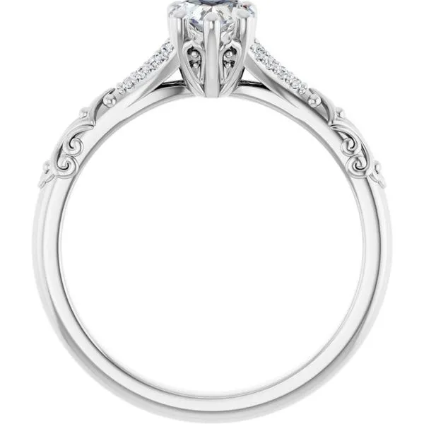 Solitaire Sculptural Engagement Ring Image 2 Natale Jewelers Sewell, NJ