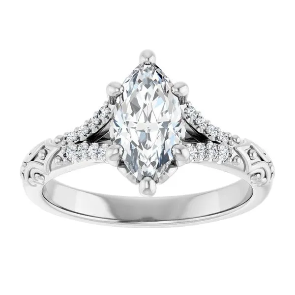 Solitaire Sculptural Engagement Ring Image 3 Natale Jewelers Sewell, NJ