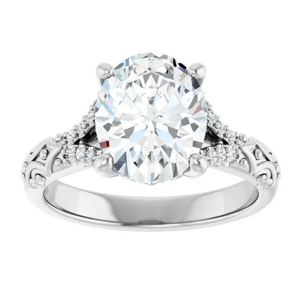Solitaire Sculptural Engagement Ring Image 3 Natale Jewelers Sewell, NJ