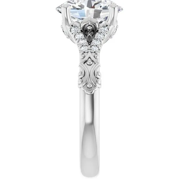 Solitaire Sculptural Engagement Ring Image 4 Natale Jewelers Sewell, NJ