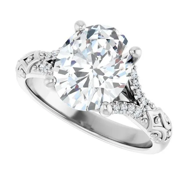 Solitaire Sculptural Engagement Ring Image 5 Natale Jewelers Sewell, NJ