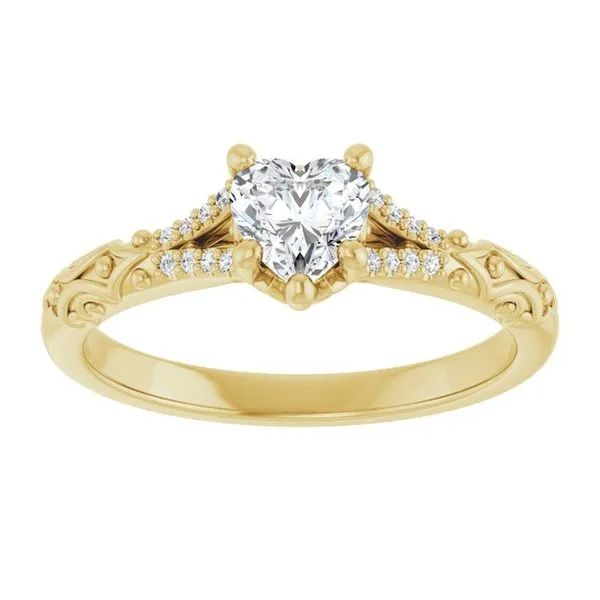 Solitaire Sculptural Engagement Ring Image 3 Natale Jewelers Sewell, NJ