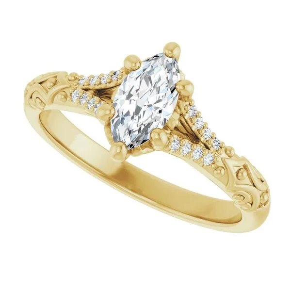 Solitaire Sculptural Engagement Ring Image 5 Natale Jewelers Sewell, NJ