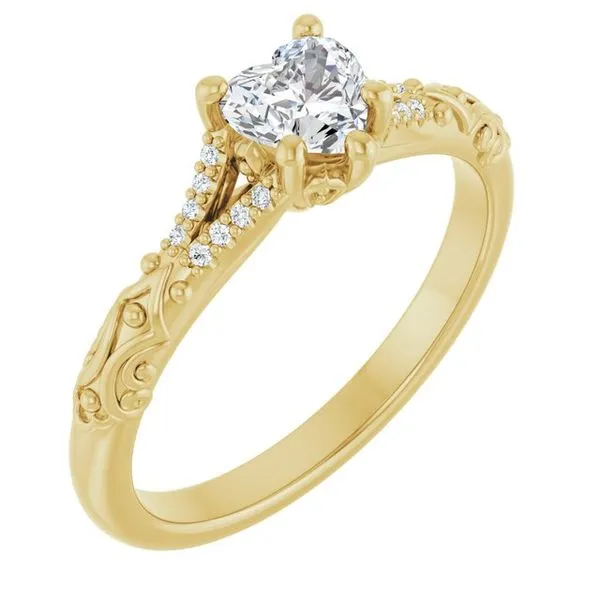 Solitaire Sculptural Engagement Ring Berilian Jewelers Folsom, CA