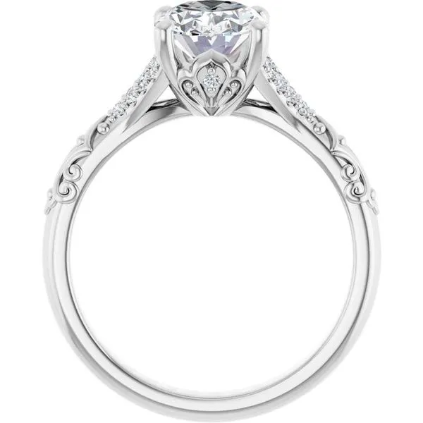 Solitaire Sculptural Engagement Ring Image 2 Natale Jewelers Sewell, NJ